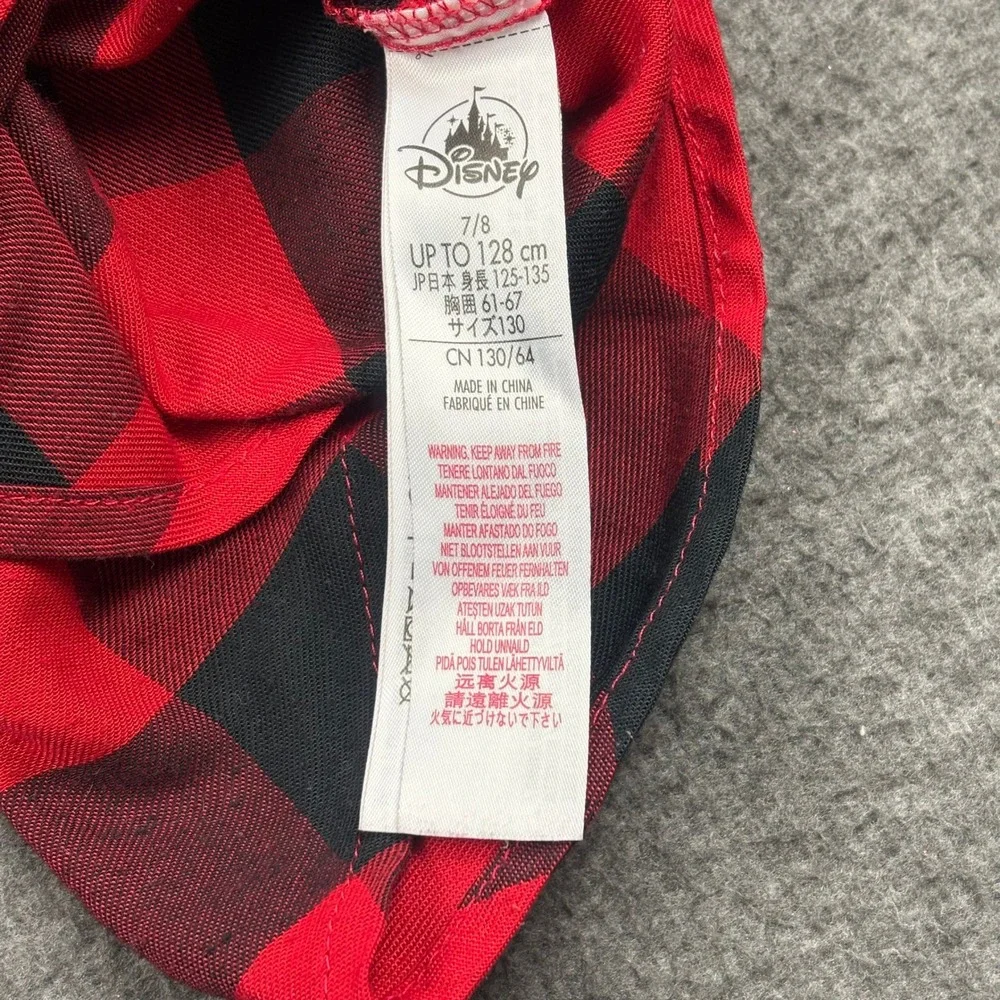 Disney Minnie Mouse Red Black Buffalo Plaid Long Sleeve Nightgown Girls Sz. 7/8 - Picture 6 of 6